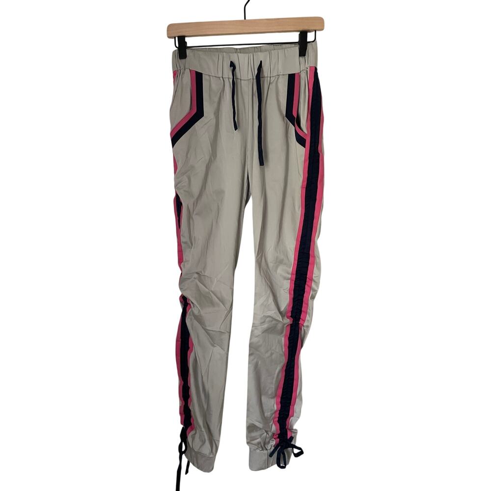 VHY New York Gray Pink Navy Stripe Jogger Pants Size 4